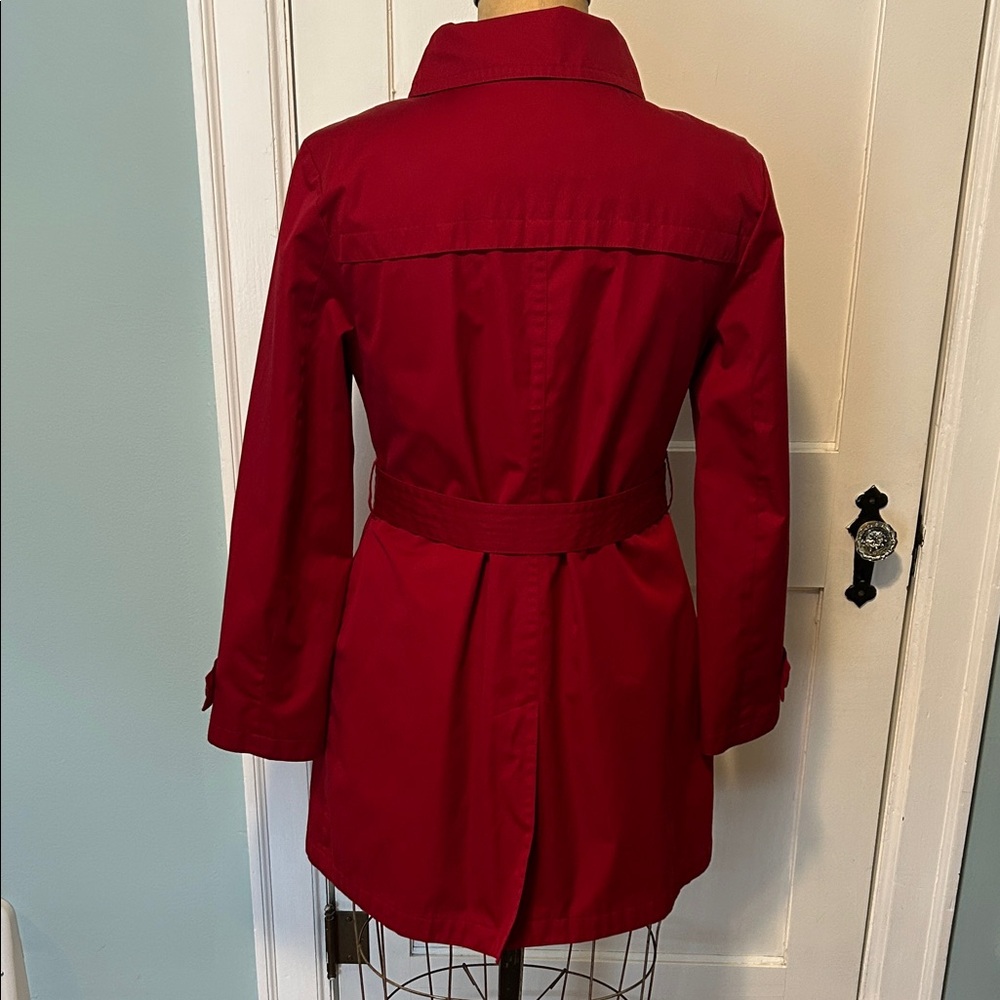 MICHAEL Michael Kors Red Double-Breasted Trench Coat with Belt - Picture 5 of 9